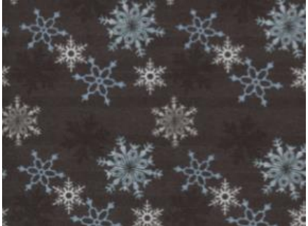 108471-57 $16.90/yd Snowflakes of silver and white on charcoal