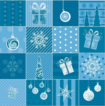 113185-57 $16.90/yd Christmas gifts on Winter Blue