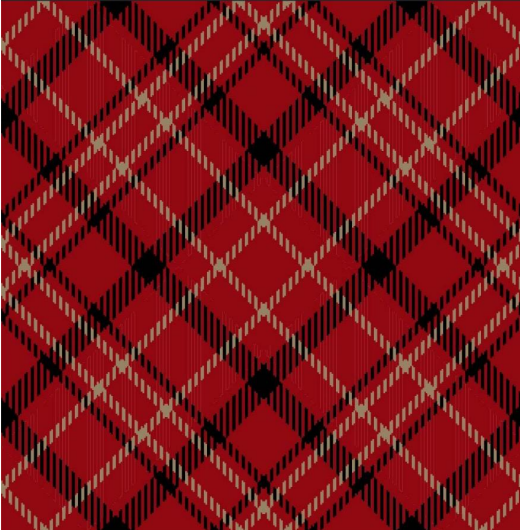 113196-57 $16.90/yd Christmas plaid in silver and black on nice bright red