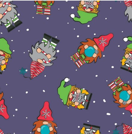 122165-57 $17.45/yd Christmas Gnomes of multi colours