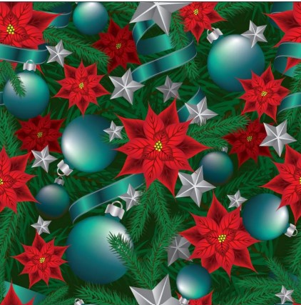 123082-57 $17.45/yd Christmas teal, red and silver