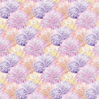 13403-22 $20.50/yd Multi coloured in pink, purple and yellow