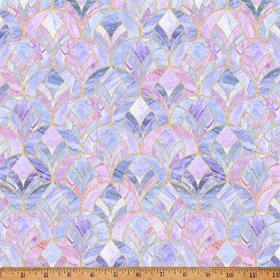 25287-120 $22.50/yd Fancy Flutter Hyacinth, multi purples