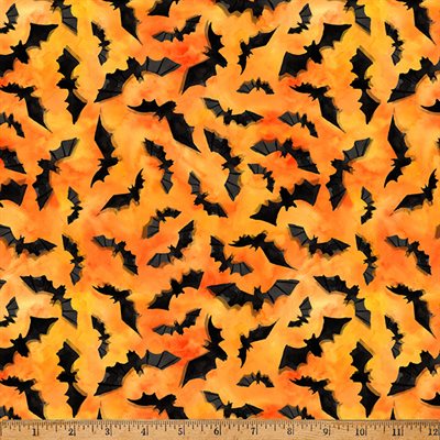 25342-13 $21.50/yd Into the web orange