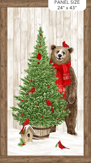 27056-10 $16.45/yd Beary Merry Christmas Panel Choose 1 yard to get 1 panel