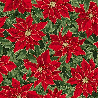 27172-161 $20.25/yd Christmas Poinsettias