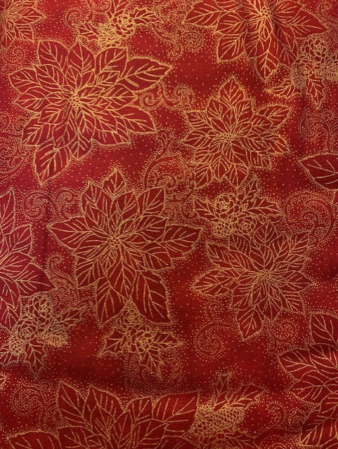 27782-78 $21.50/yd Christmas Splendor, Scarlet and gold