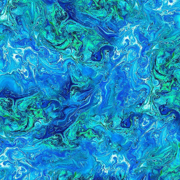 CD2154 $20.50/YD Glowing Abstract Marble in blue