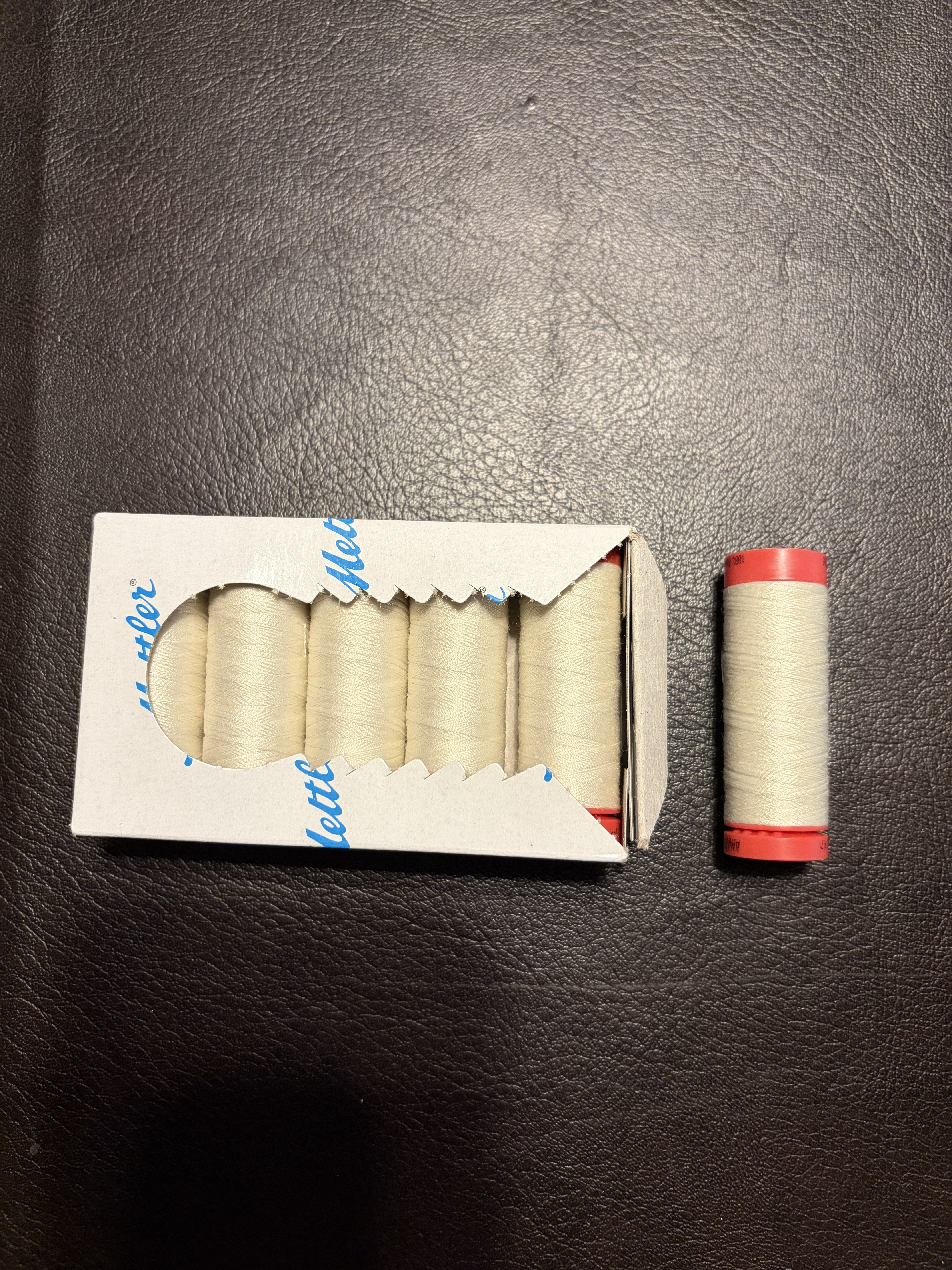 T-0778 Mettler Thread $13.60 for 5 spools of muslin coloured, polyester, piecing thread