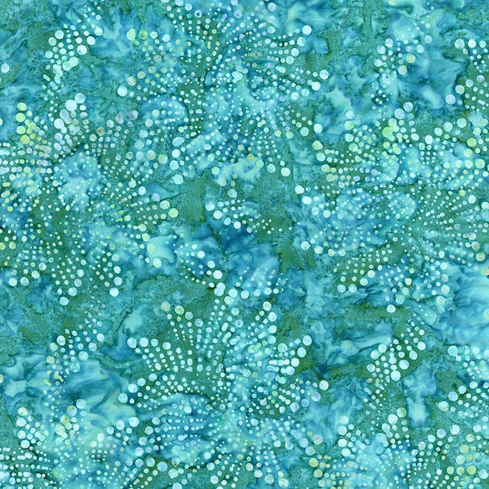 B8164-SPL $20.25/YD Floral fireworks in beautilful blue/green tones