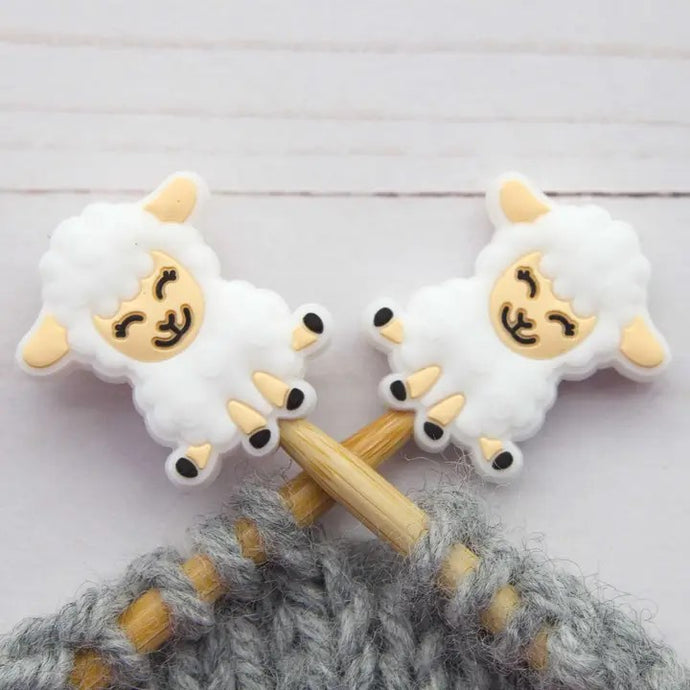 White Sheep Stitch Stoppers for your knitting. $9.00/set Choose 1 yard to get 1 set