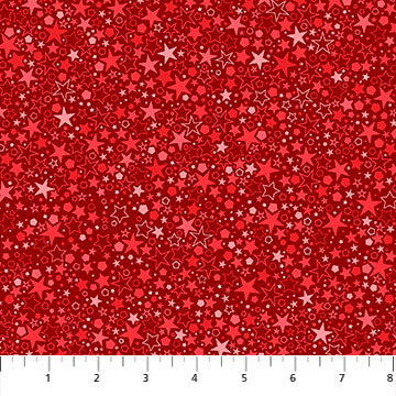 10184-24 $12.95 Stars in Red Tones (Only 2 1/4yds left)