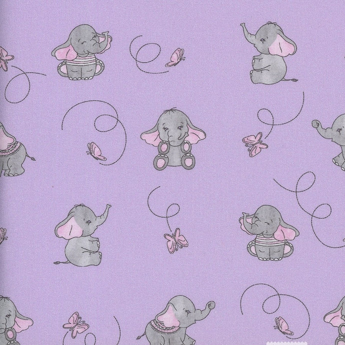 112857 $17.95 Elephants & Butterflies Pink and Purple