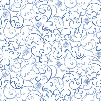 19495-57 $16.60/yd Blue tones on White Background