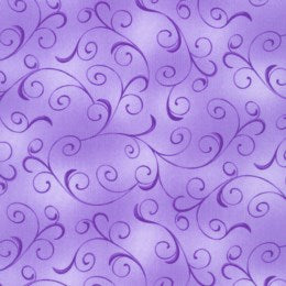 21173-6 $17.95/yd Dark Purple Swirls on Lighter Purple background