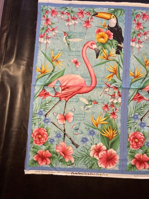 2375P-76 $12.95 Tropical Vibes Flamingo Panel – Canada Eh1 Fabric