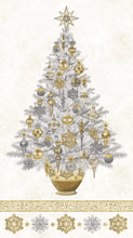 Load image into Gallery viewer, 24201M-11 $9.95/yd White Christmas Silver &amp; Gold on Cream Panel, Pick 1 yd for 1 panel
