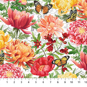 24917-10 $16.95 (Only 2 3/4yds left) Morning Blossom Gorgeous colourful flowers