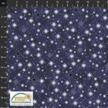 4598-605 $16.95/yd (Only 3 1/4yds left) White and grey stars on a navy winter night