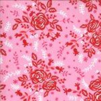 520711-12 $18.45/yd Red roses on pink