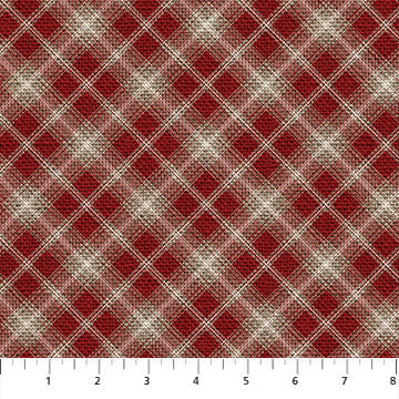 24683-26 $18.45/yd Warm & Cozy Flannel Fabric White and Red checks