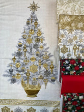 Load image into Gallery viewer, 24201M-11 $9.95/yd White Christmas Silver &amp; Gold on Cream Panel, Pick 1 yd for 1 panel

